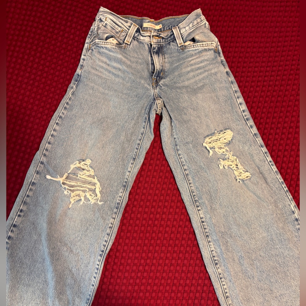 Women's ‘94 baggy wide leg Light Blue Distressed Jeans 26